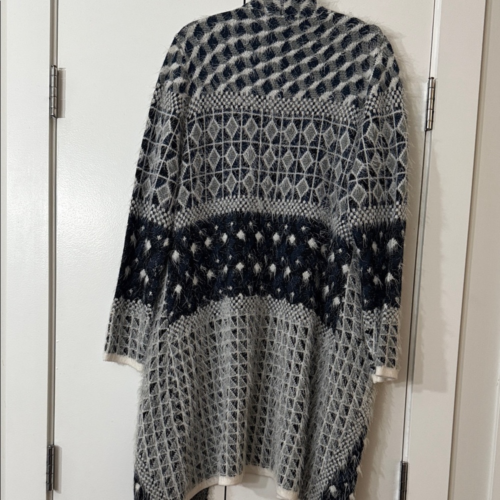 Picadilly Black and Gray Geometric Cardigan - Picture 9 of 9
